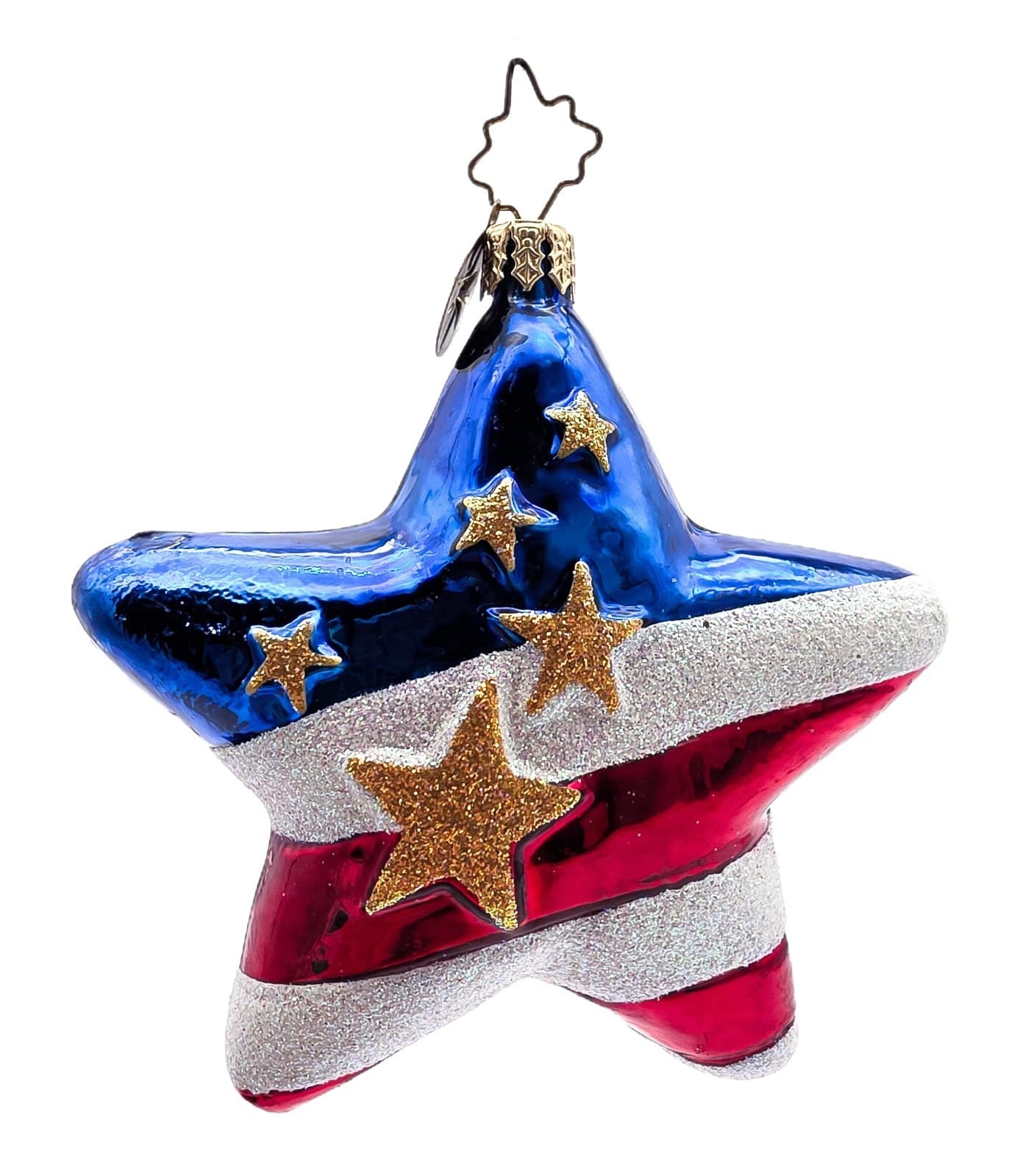 Christopher Radko Freedom Star Blown Glass 2001 Christmas Ornament Vintage - Image 1