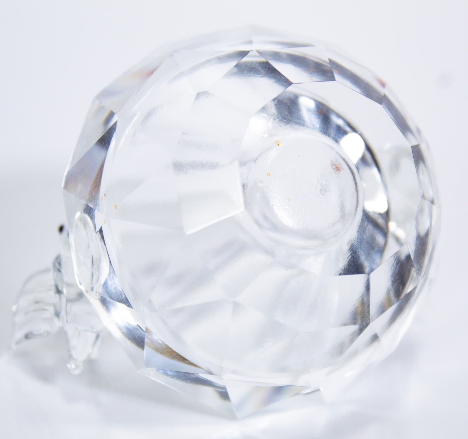 Vintage Faceted Clear Crystal Art Glass Bird Bath Bowl Candy Dish Figurine - Thumbnail 6