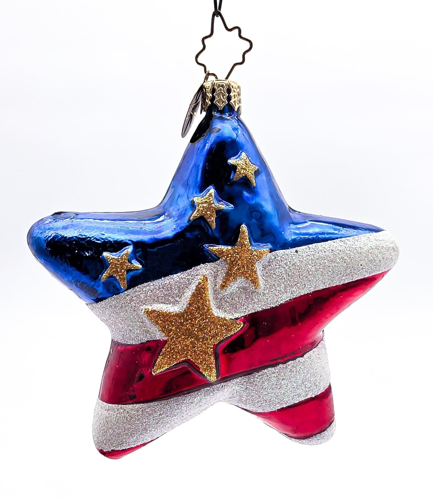 Christopher Radko Freedom Star Blown Glass 2001 Christmas Ornament Vintage - Thumbnail 2