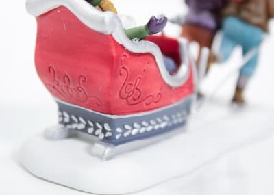 Vtg DEPARTMENT 56 "Winter Sleighride" Hand Painted Porcelain Christmas Figurine - Thumbnail 6