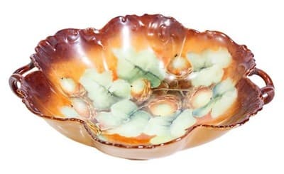 Antique T&V Limoges France Hand Painted Acorn Motif Porcelain Handled Dish - Image 1