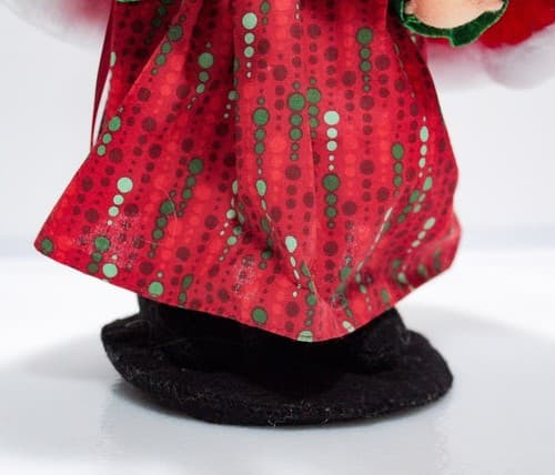 Vintage 2018 ANNALEE Mobilitee FESTIVE MRS. CLAUS Christmas Artisan Doll 13" - Thumbnail 4