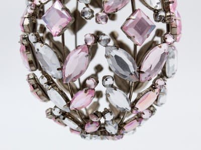 Pier 1 Imports Clear & Pink Rhinestone Egg Shaped Jumbo Chritmas Ornament - Thumbnail 3