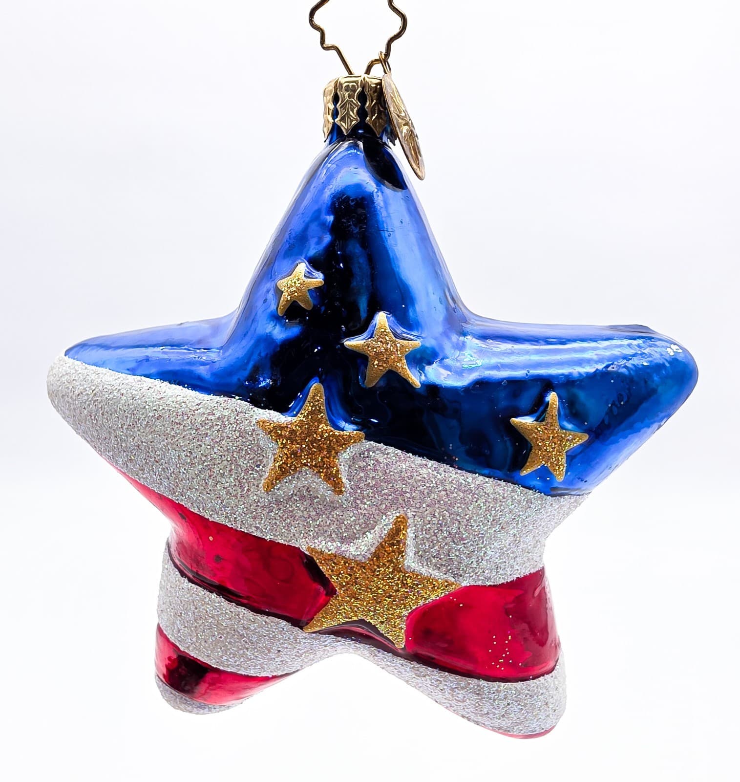 Christopher Radko Freedom Star Blown Glass 2001 Christmas Ornament Vintage - Thumbnail 5