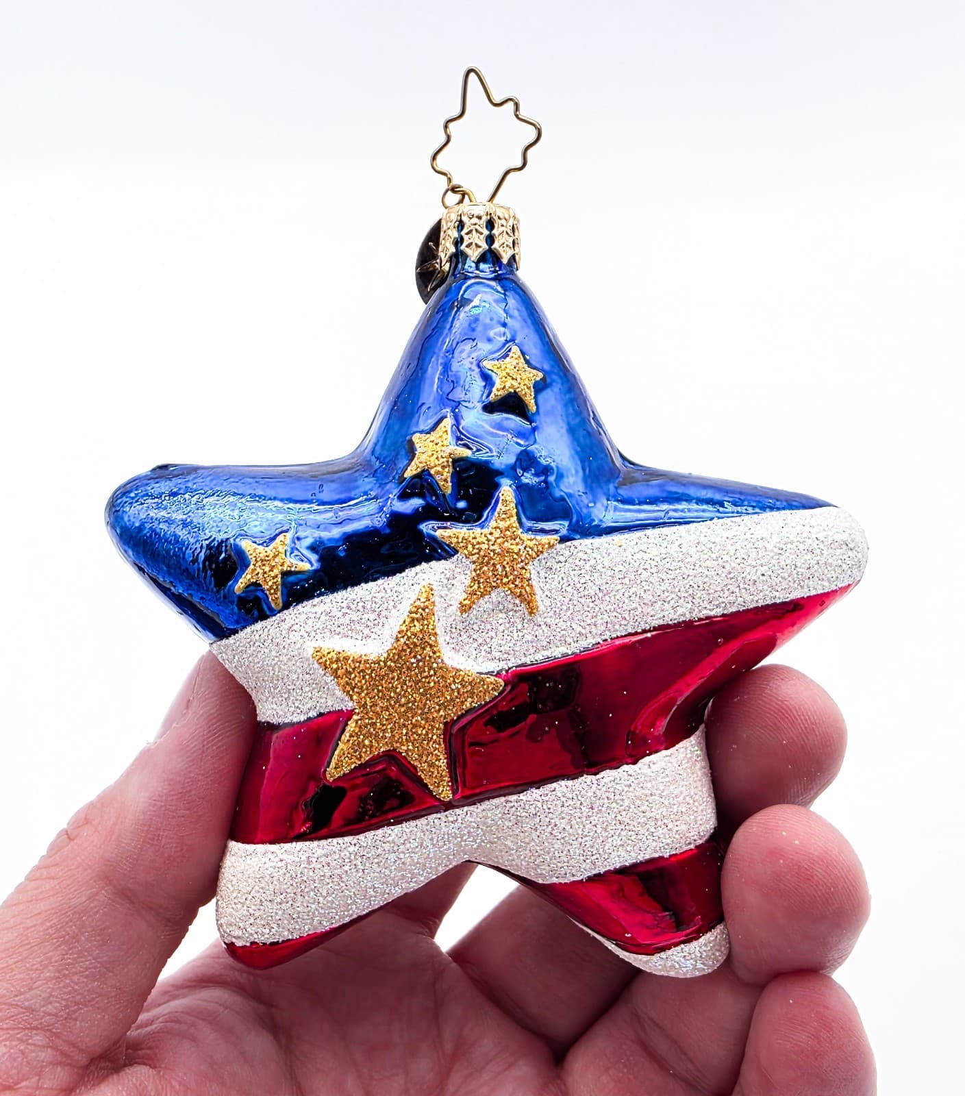 Christopher Radko Freedom Star Blown Glass 2001 Christmas Ornament Vintage - Thumbnail 8
