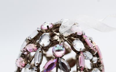 Pier 1 Imports Clear & Pink Rhinestone Egg Shaped Jumbo Chritmas Ornament - Thumbnail 4