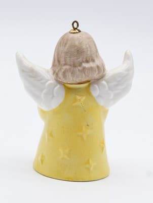 Hummel Goebel 1979 Yellow Angel Bell Germany Porcelain Christmas Ornament TMK5 - Thumbnail 6