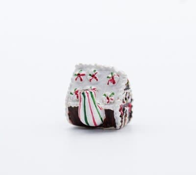 Vtg Handcrafted Peppermint Candy Dollhouse Miniature Gingerbread House Teapot - Thumbnail 5