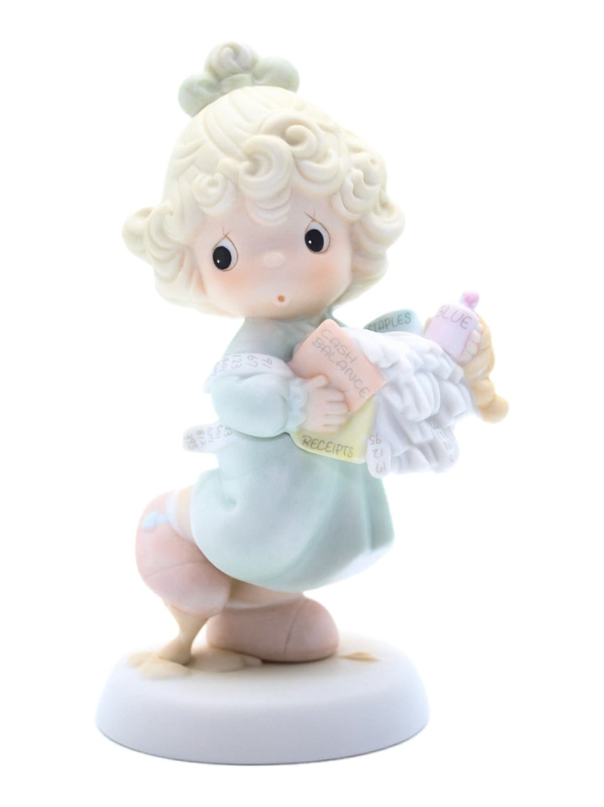 Precious Moments Lord, Help Me Stick to My Job Enesco Porcelain Figurine 1989 - Image 1