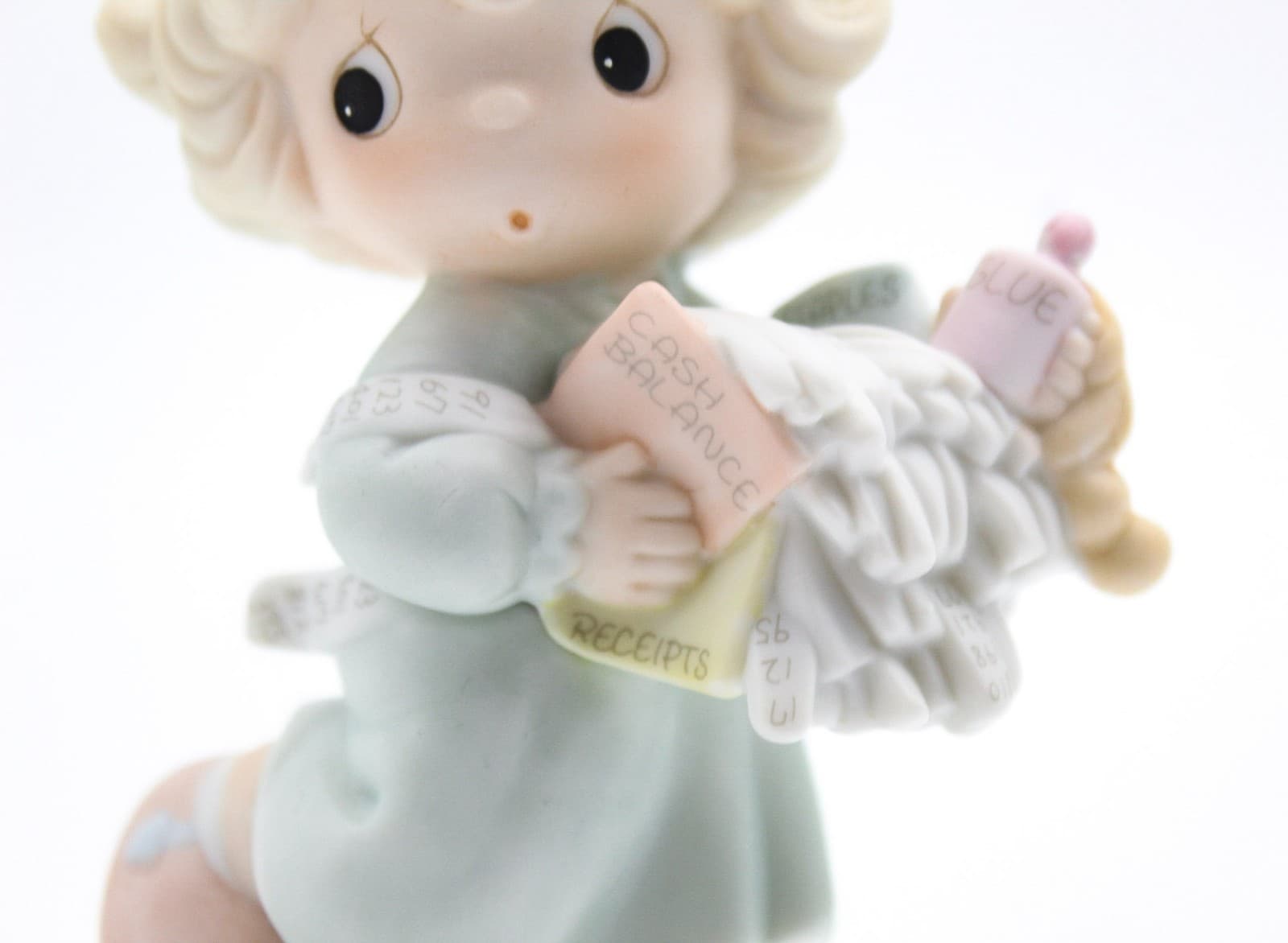 Precious Moments Lord, Help Me Stick to My Job Enesco Porcelain Figurine 1989 - Thumbnail 3