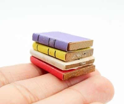 Lot of 4 Vintage Dollhouse Miniature Books Library Accessories 1:12 - Thumbnail 4