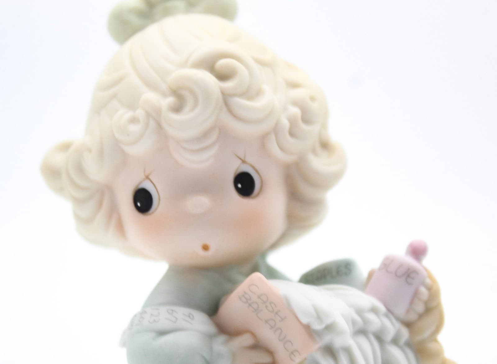 Precious Moments Lord, Help Me Stick to My Job Enesco Porcelain Figurine 1989 - Thumbnail 2