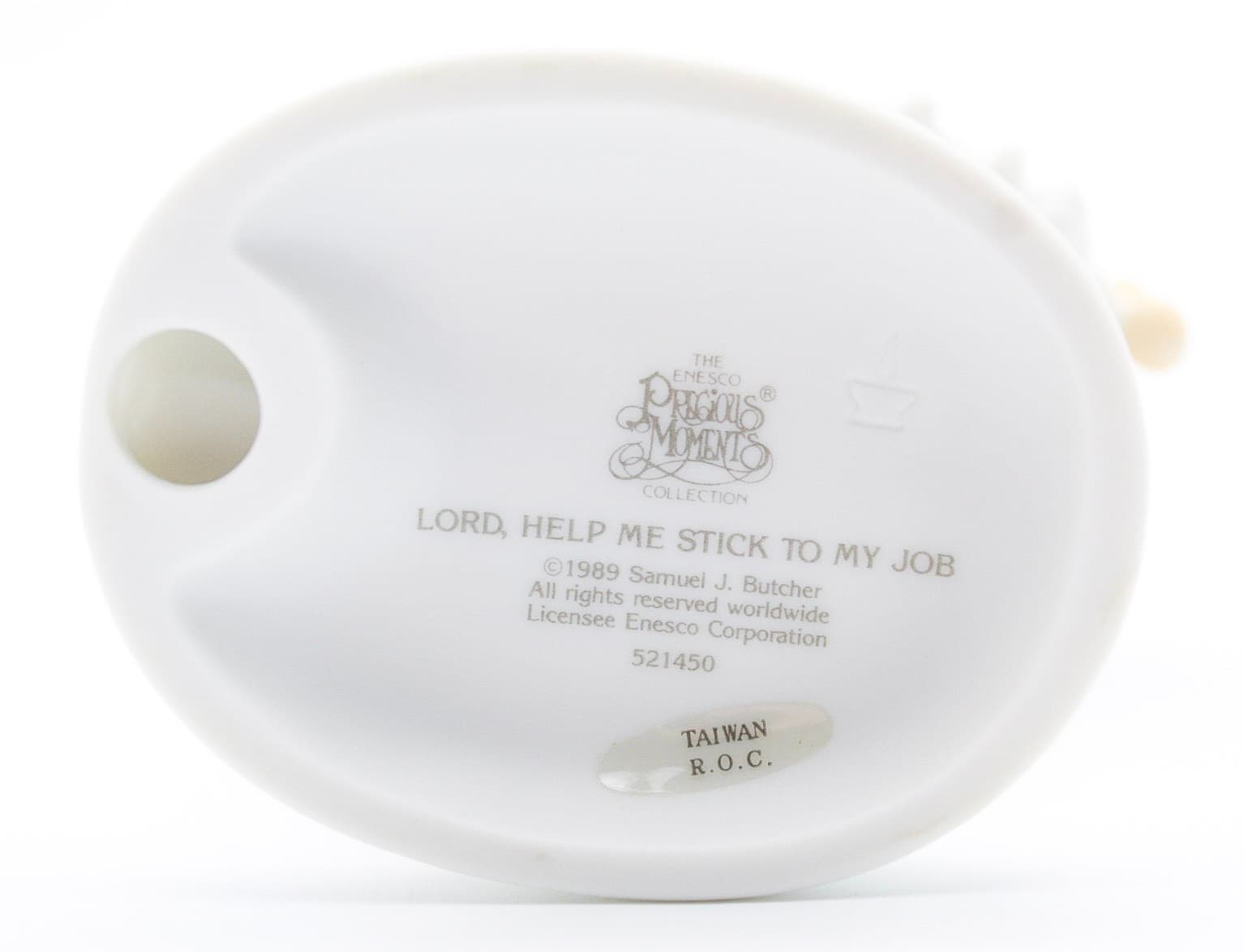 Precious Moments Lord, Help Me Stick to My Job Enesco Porcelain Figurine 1989 - Thumbnail 7