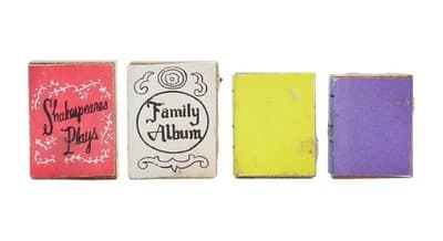 Lot of 4 Vintage Dollhouse Miniature Books Library Accessories 1:12 - Image 1