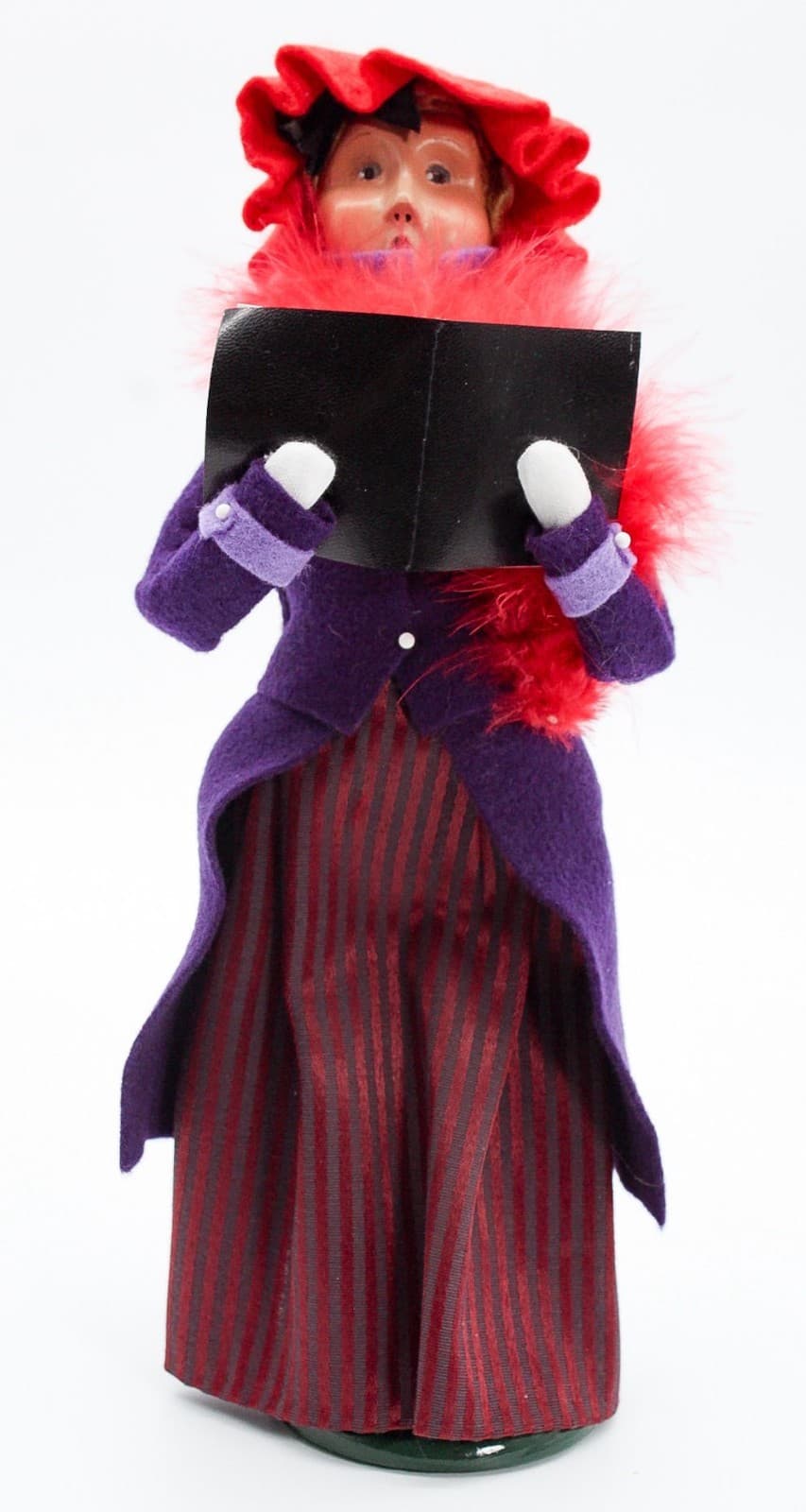 BYERS CHOICE Signed "Red Hat Society" Christmas Caroler Holiday Doll - Thumbnail 3