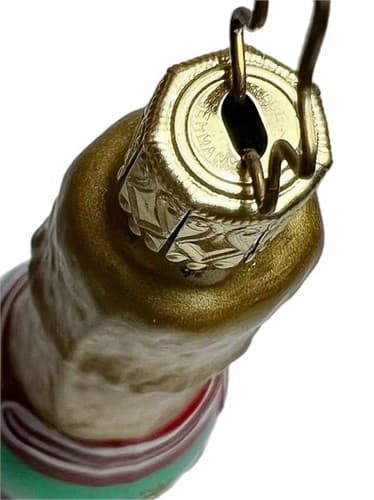 Vintage INGE-GLAS Made in Germany 2000 Millennium Champagne Christmas Ornament - Thumbnail 3