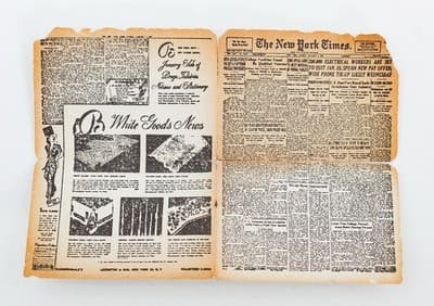 Vintage Dollhouse Miniature "The New York Time" Newspaper Accessory RARE - Thumbnail 4