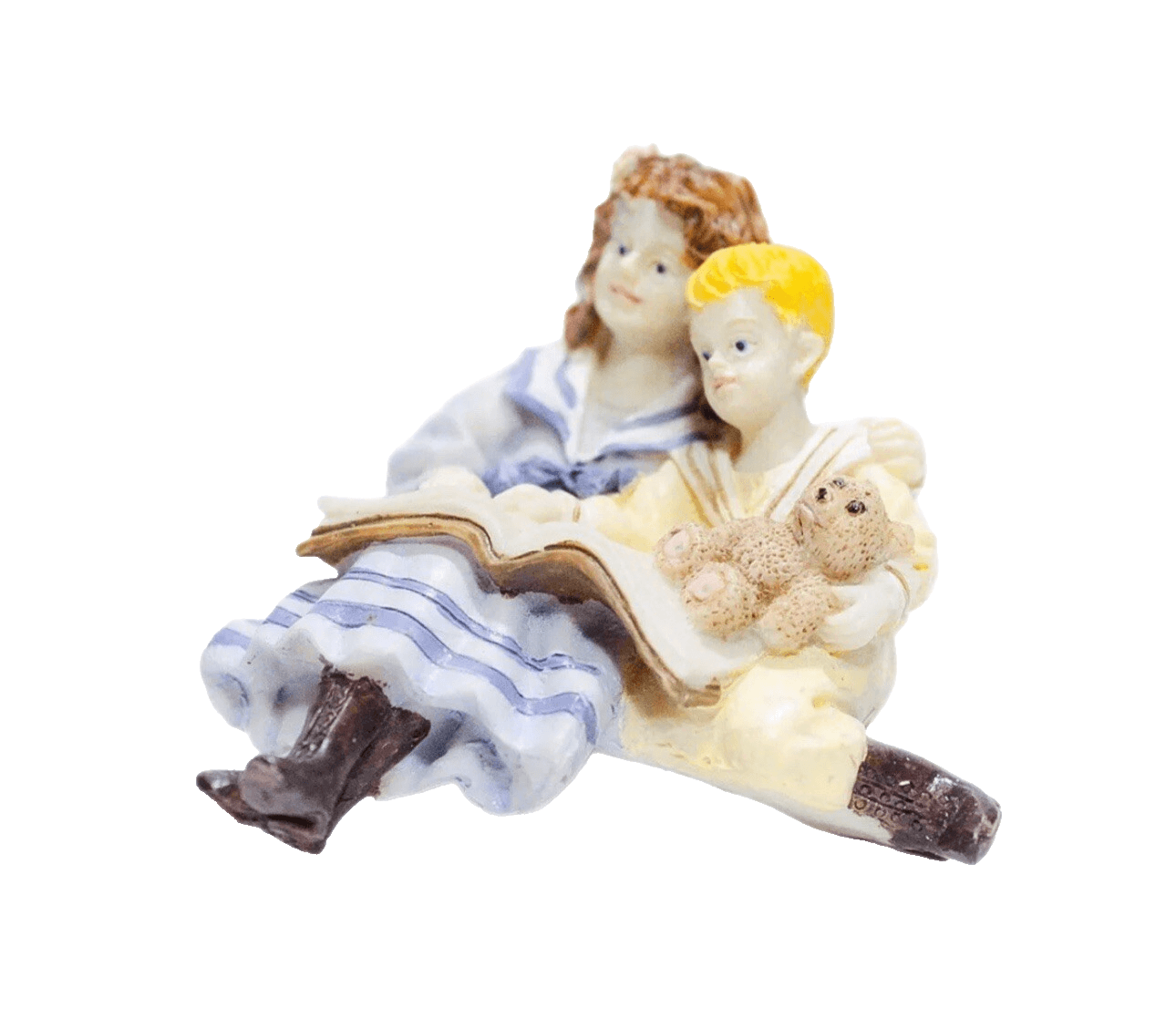 Vintage TOWN SQUARE MINIATURES 1996 Resin Children Reading Dollhouse Figurine - Image 1
