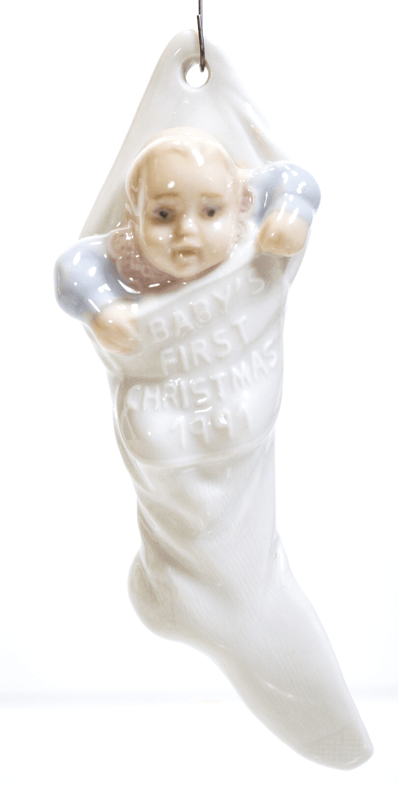 LLADRO "Baby's First Christmas 1991" Porcelain Decorative Christmas Ornament - Image 1