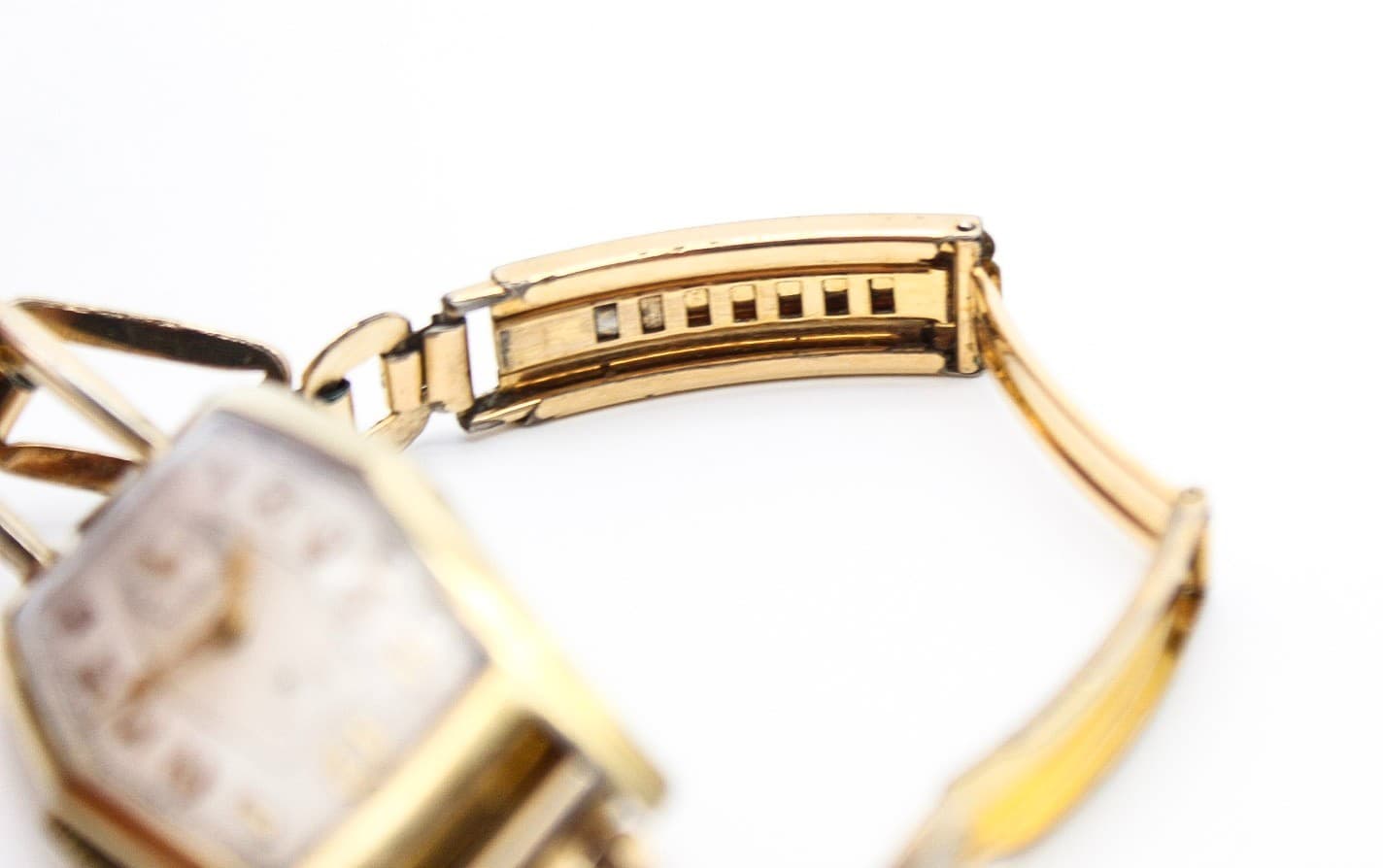 Elgin Vintage Art Deco 1930's Barrel 14K Gold Filled Ladies Wristwatch Works - Thumbnail 7