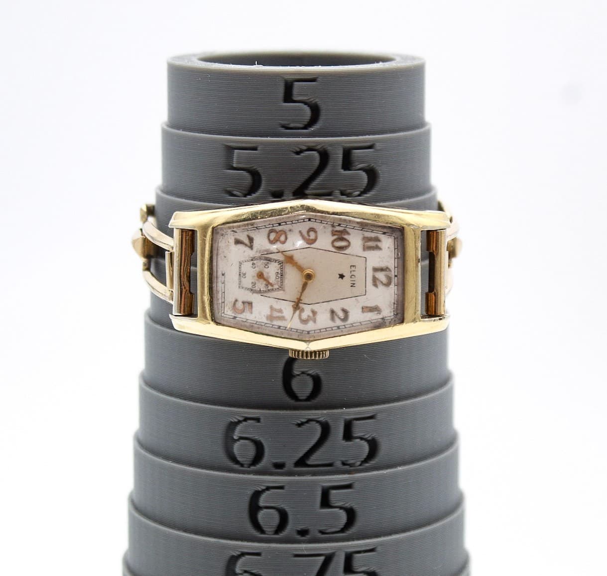Elgin Vintage Art Deco 1930's Barrel 14K Gold Filled Ladies Wristwatch Works - Thumbnail 2