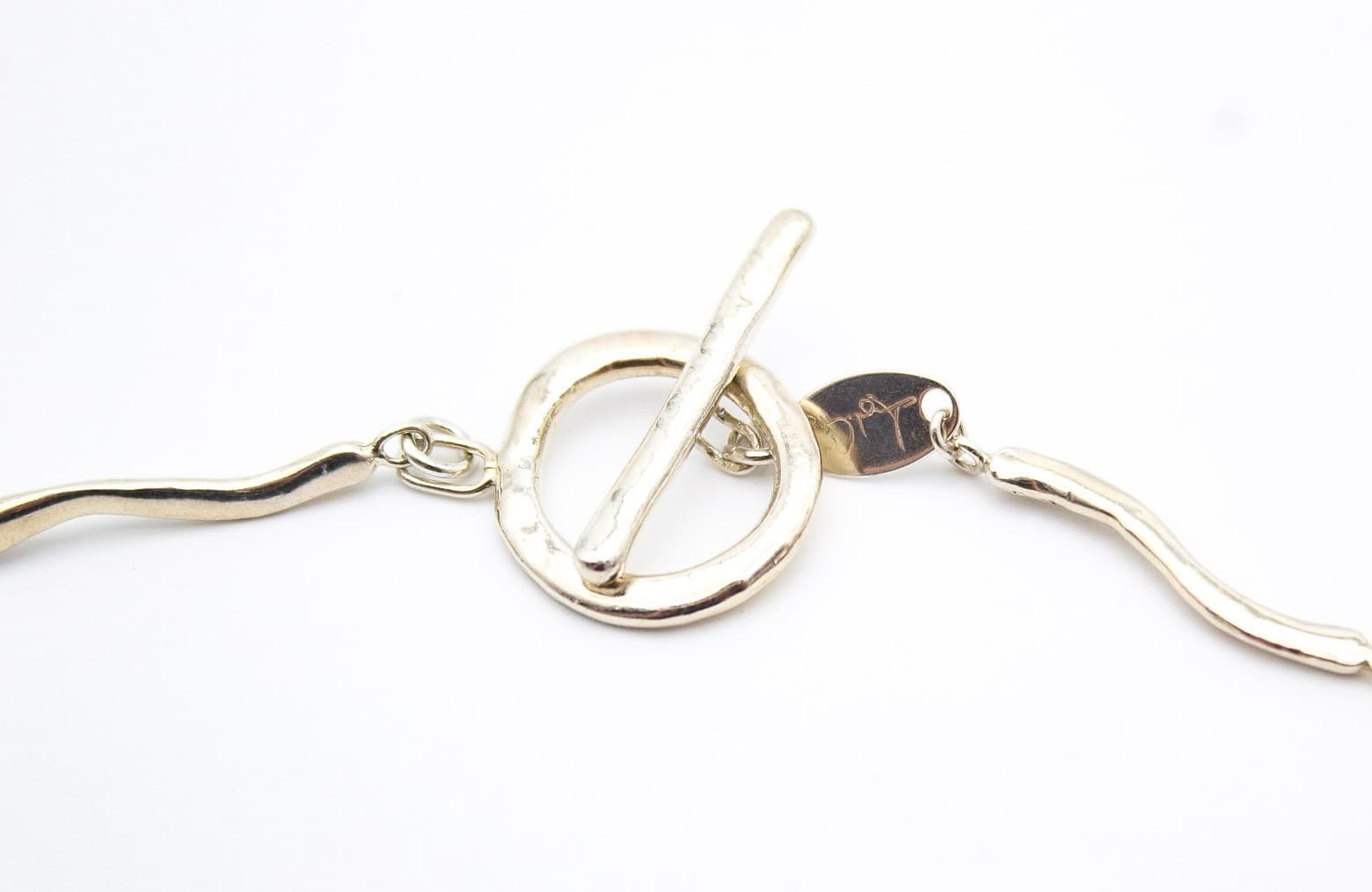 Fluid Wavy 25 Sterling Silver Organic Collar Chain Wavy Link Necklace - Thumbnail 5
