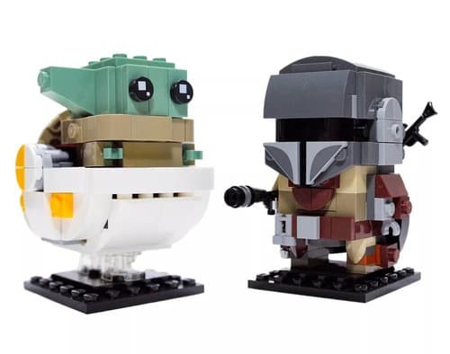 LEGO BRICKHEADZ Star Wars The Mandalorian & The Child w/ Manuals Complete #75317