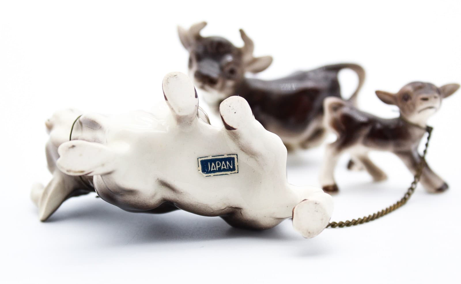 Vintage Lot of 3 Hagen Renaker Japan Bull Cow Calf Family Miniature Figurines - Thumbnail 7