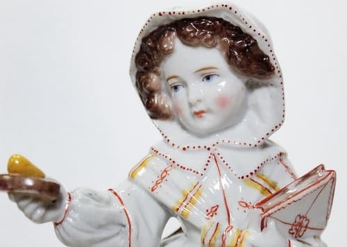 Antique Germany Hand Painted Boy And Girl Pauvre & Riche Porcelain Figurines - Thumbnail 3