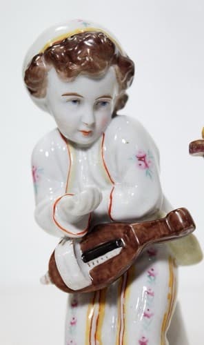 Antique Germany Hand Painted Boy And Girl Pauvre & Riche Porcelain Figurines - Thumbnail 2