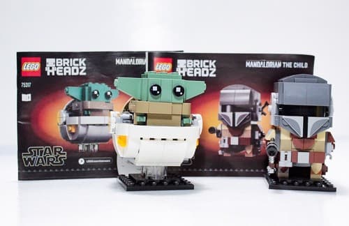 LEGO BRICKHEADZ Star Wars The Mandalorian & The Child w/ Manuals Complete #75317 - Thumbnail 2