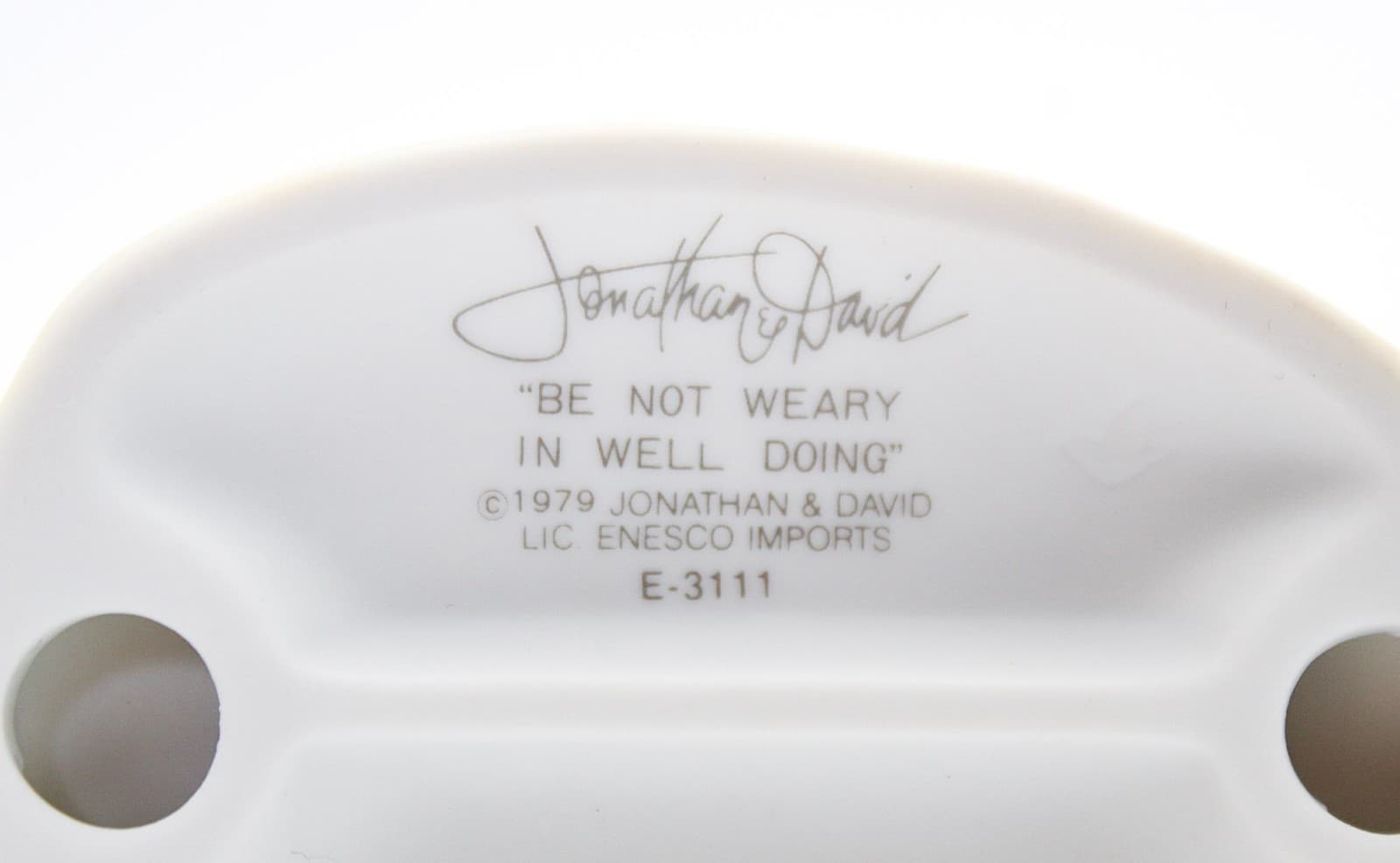 Precious Moments Be Not Weary In Well Doing Enesco Porcelain Figurine 1979 - Thumbnail 7