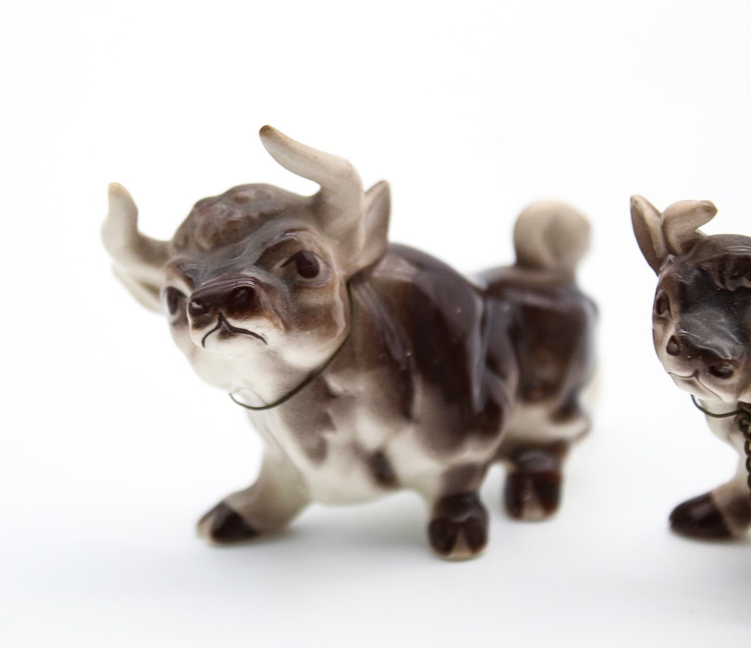 Vintage Lot of 3 Hagen Renaker Japan Bull Cow Calf Family Miniature Figurines - Thumbnail 2