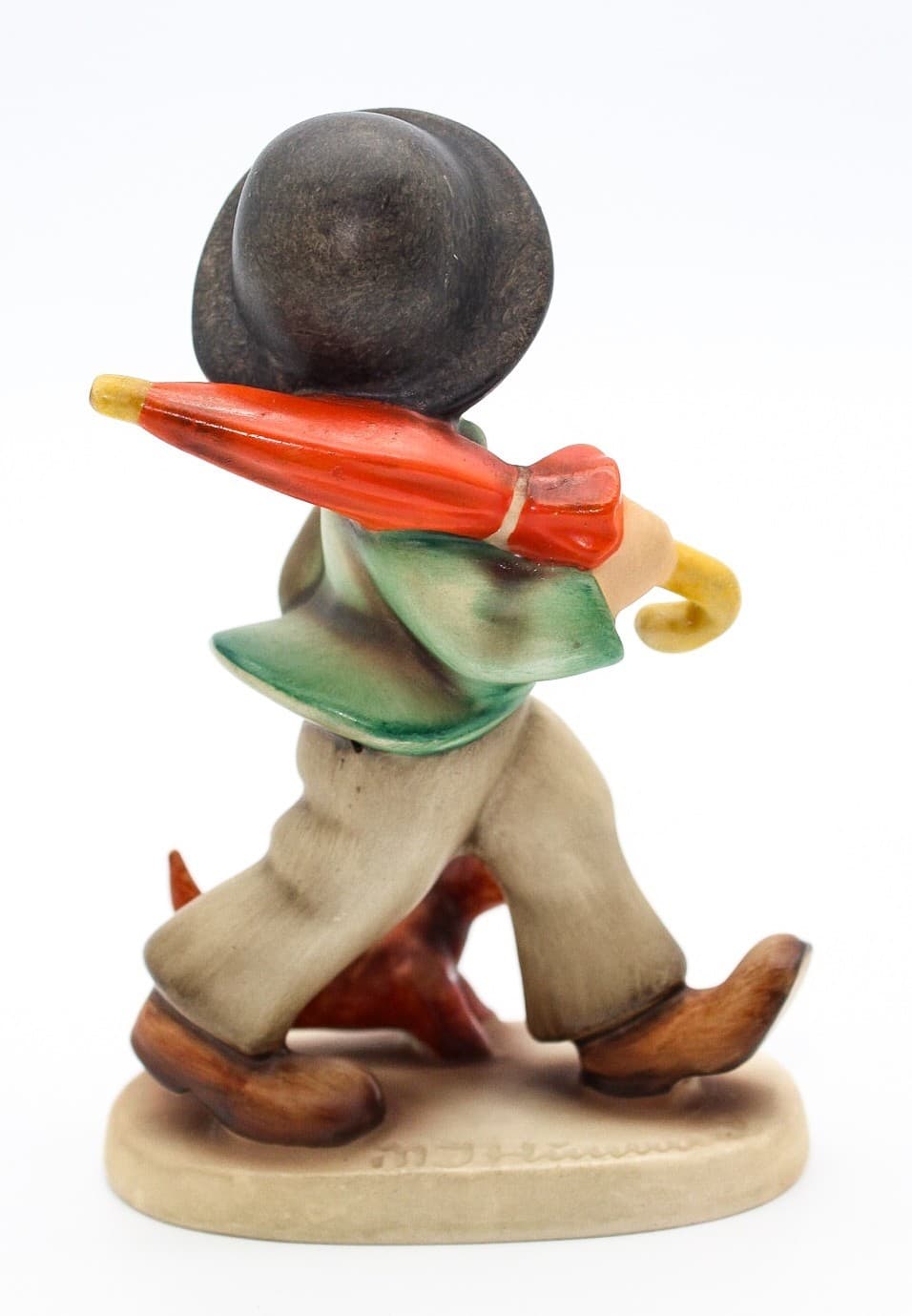 Vintage Goebel Hummel Strolling Along Boy Dog Umbrella Porcelain Figurine TMK2 - Thumbnail 5