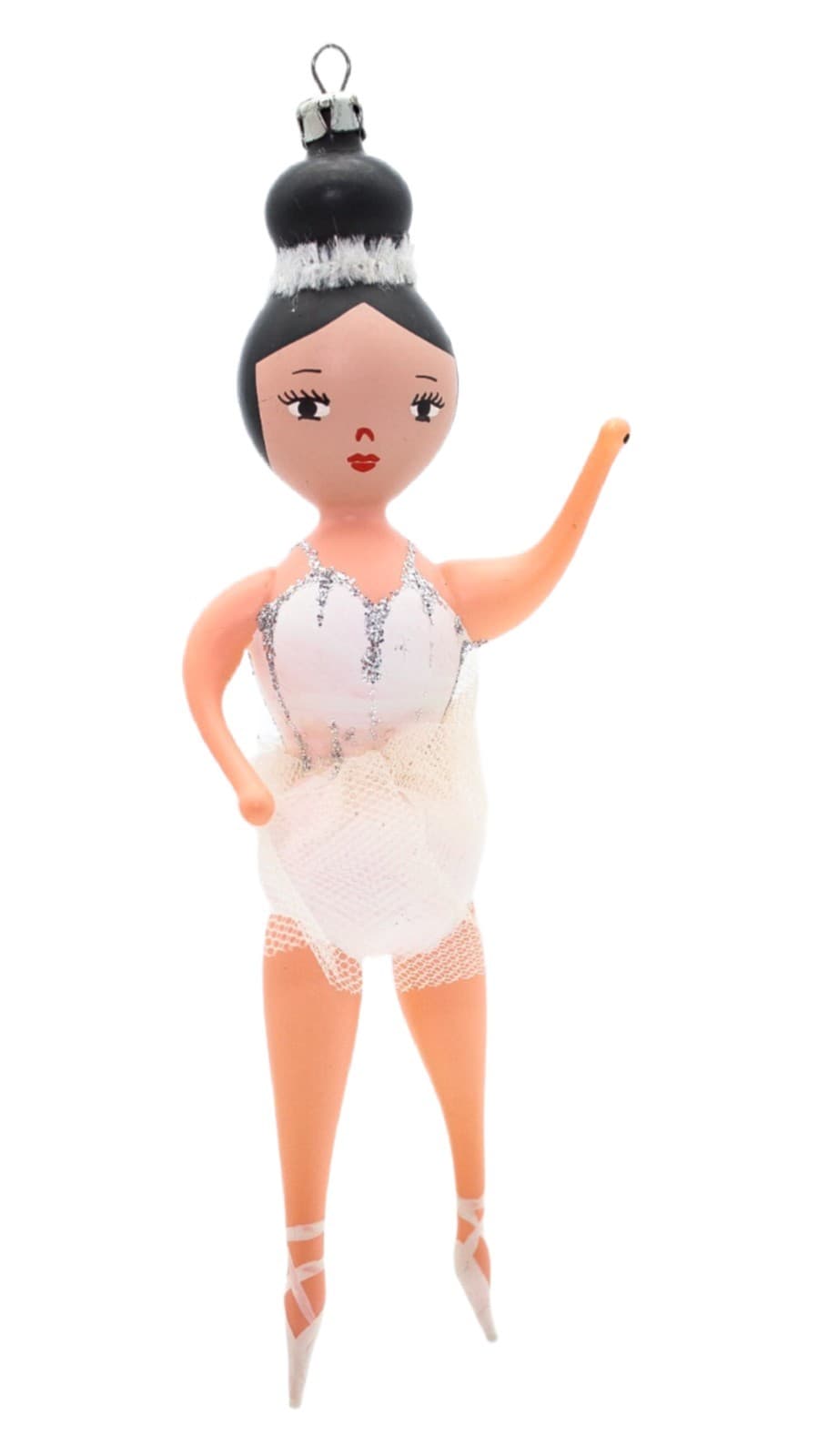 De Carlini Mouth Blown Glass Ballerina Dancer Hand Painted Christmas Ornament - Image 1