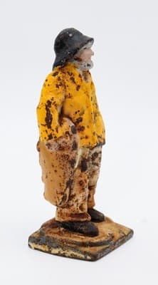 Antique 1910's Cast Iron Old Salt Fisherman Eastern Specialty Doorstop - Thumbnail 9