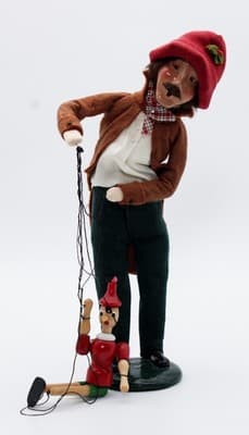 Byers' Choice 1998 Puppeteer Pinocchio Puppet Man The Carolers Christmas Doll - Thumbnail 9