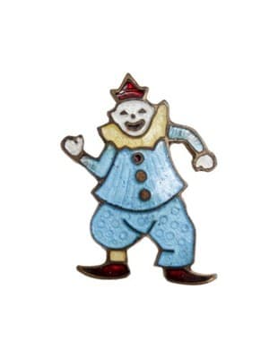 Vintage Hand Crafted Multicolor Enamel Circus Clown Motif Small Pin Brooch - Image 1
