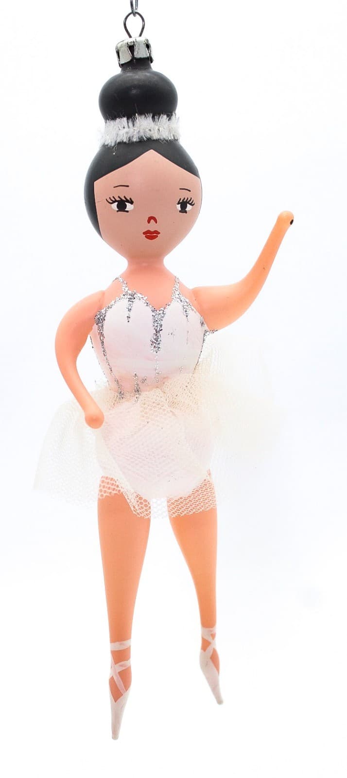 De Carlini Mouth Blown Glass Ballerina Dancer Hand Painted Christmas Ornament - Thumbnail 8