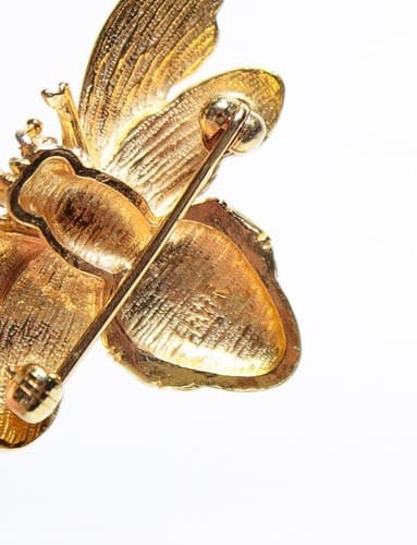 Vintage HMR Enamel Cabochon Stone HERITAGE MUSEUM REPLICA Bumble Bee Brooch - Thumbnail 5