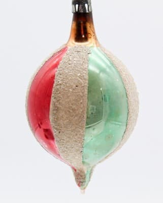 Vtg POLAND Mica Yellow Reflector Circus Teardrop Glass Christmas Ornament - Thumbnail 5