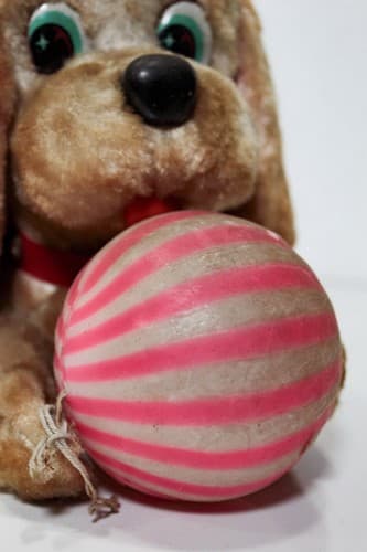 MODERN TOYS JAPAN Vintage Mechanical Fluffy Laying Dog Toy Untested - Thumbnail 3