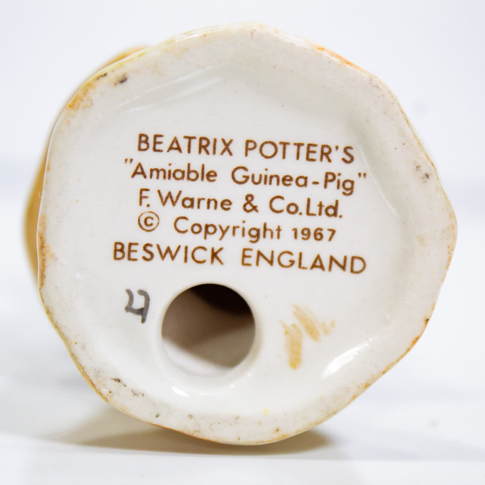 BESWICK ENGLAND Beatrix Potter "Amiable Guinea-Pig" Porcelain Figurine - Thumbnail 7