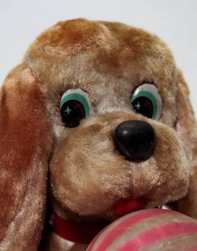 MODERN TOYS JAPAN Vintage Mechanical Fluffy Laying Dog Toy Untested - Thumbnail 2