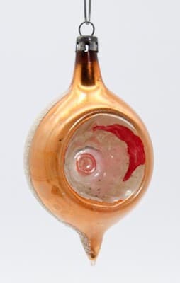 Vtg POLAND Mica Yellow Reflector Circus Teardrop Glass Christmas Ornament - Thumbnail 6