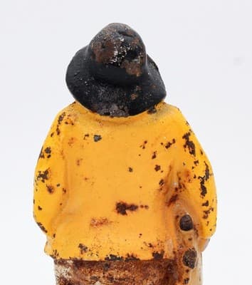 Antique 1910's Cast Iron Old Salt Fisherman Eastern Specialty Doorstop - Thumbnail 8