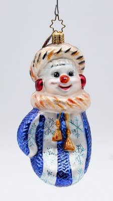 Christopher Radko Snowmittens Snowman Motif Glass Christmas Ornament Vintage - Thumbnail 7