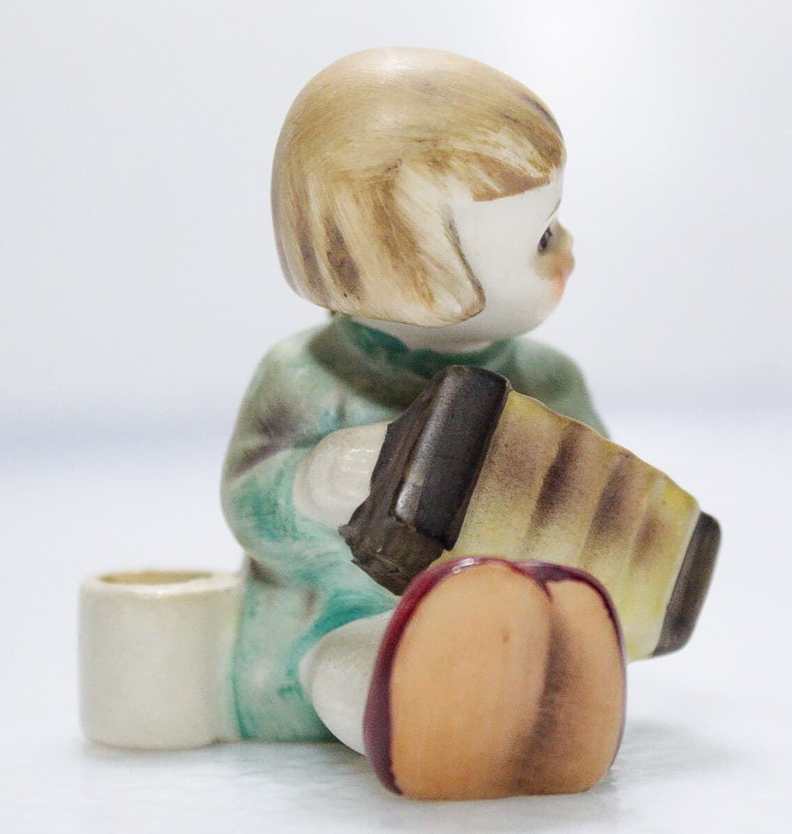 HUMMEL GOEBEL 1960's W. Germany Accordion Angel Porcelain Figurine Candleholder - Thumbnail 4