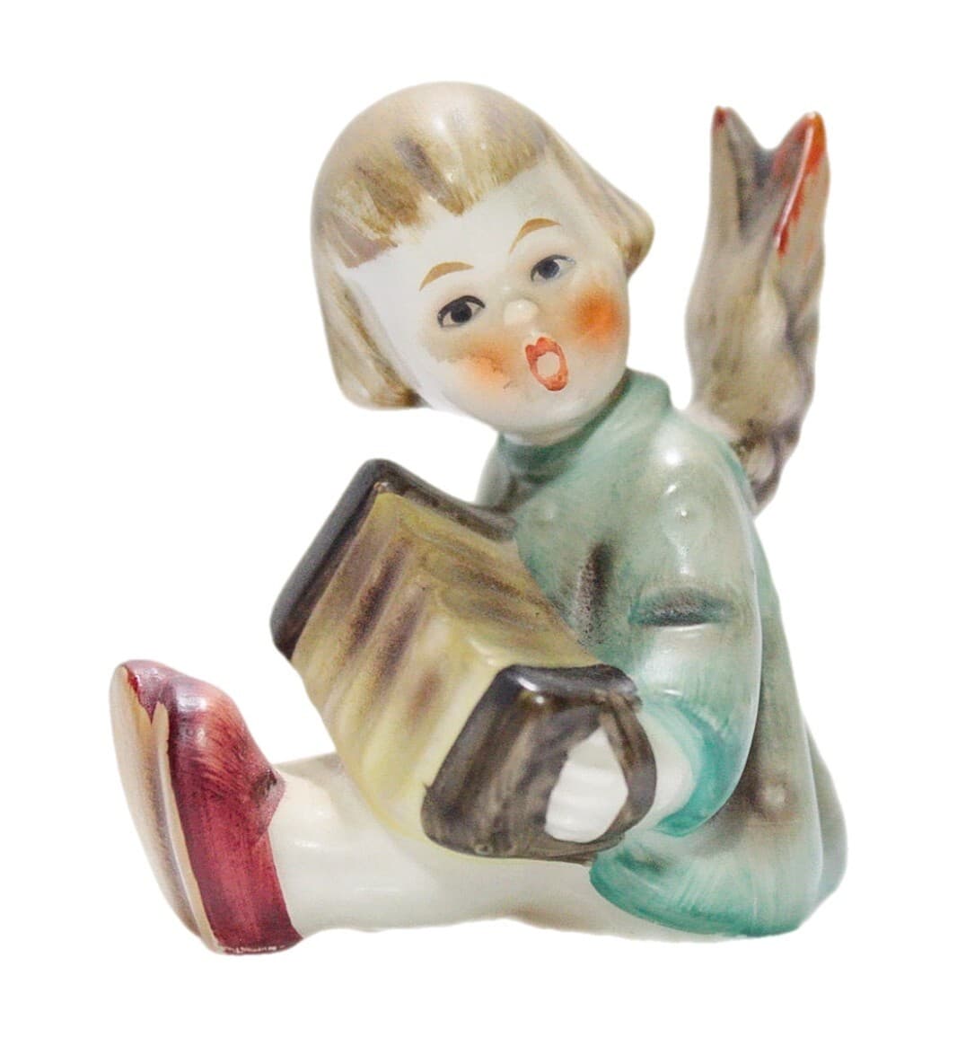HUMMEL GOEBEL 1960's W. Germany Accordion Angel Porcelain Figurine Candleholder - Image 1
