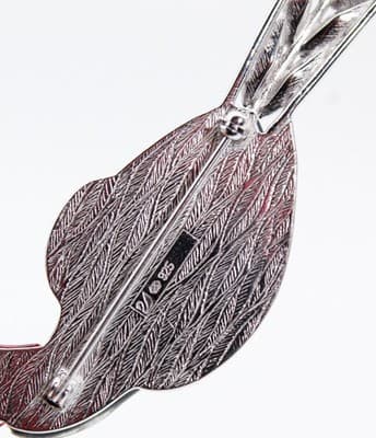 Vtg SWAROVSKI Sterling Silver 925 Crystal Enamel Toucan Bird Pin Brooch - Thumbnail 5